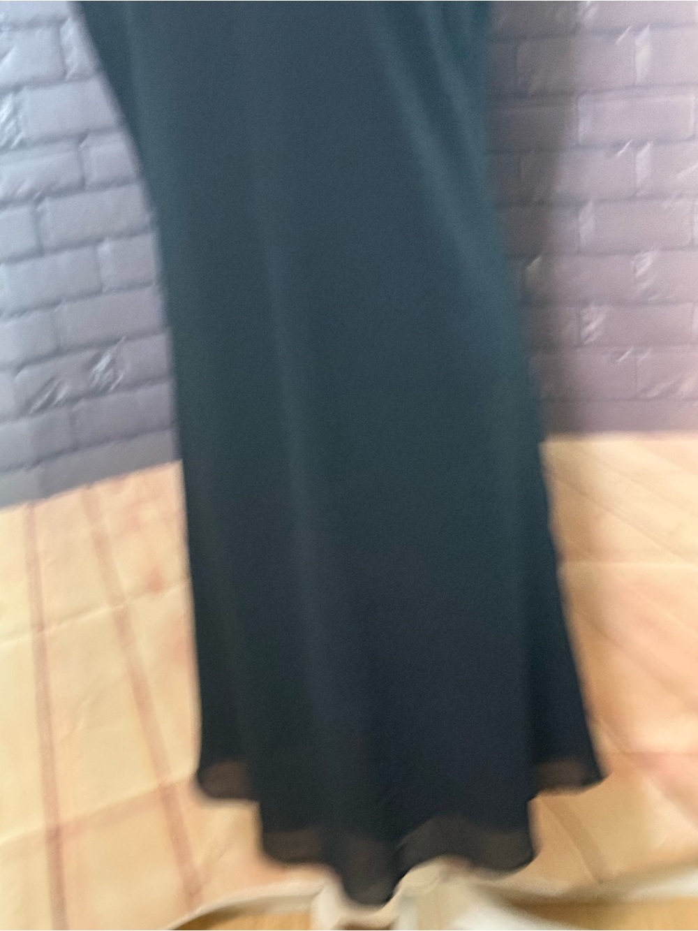 Talbots Black Sleeveless Maxi Dress with Subtle Sheer Hem - Picture 6 of 15